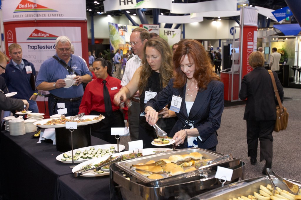 Networking and great food go together in the exhibit hall